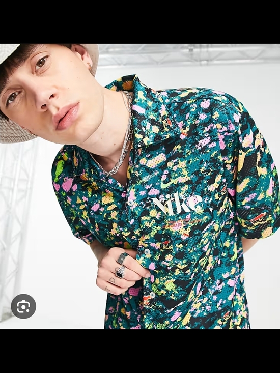 Nike Other - Nike Dri-FIT Colorful Graphic Shirt Size S Green Multicolor Thailand Nike Treck